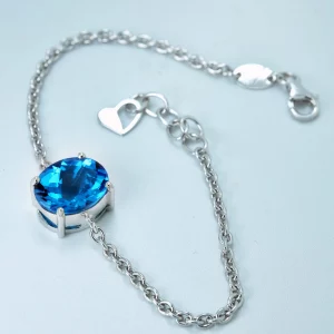 Edles Blue Topaz Armband mit 4.27g Gold und 4.09 ct Stein