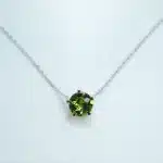 Frische Halskette mit grünem Peridot und 2.67g Gold