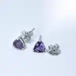 Amethyst Ohrringe mit 1.23g Gold und 2x1.27 ct Edelsteinen